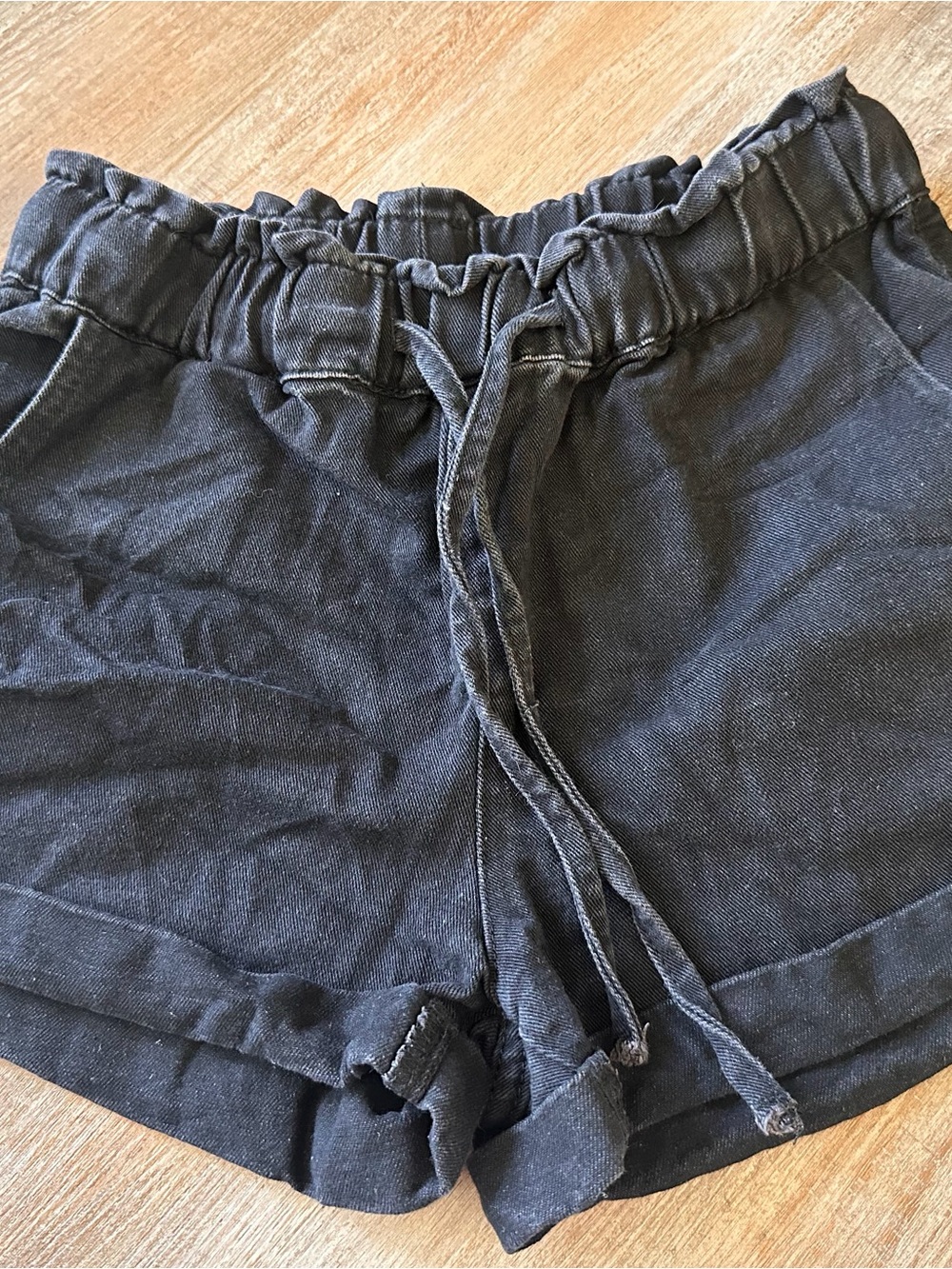 SHEIN Black High-Waist Drawstring Shorts